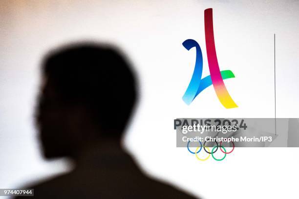 Ceremony of signing of joint funding protocol for the Paris 2024 Olympic Games and 2024 Paralympics games, at the Paris City Hall on June 14, 2018 in...