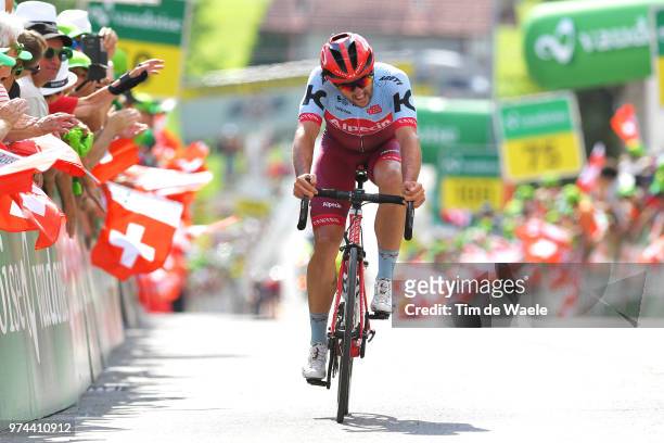 Arrival / Nathan Haas of Australia and Team Katusha Alpecin / during the 82nd Tour of Switzerland 2018 / Stage 6 a 186km from Fiesch to Gommiswald...