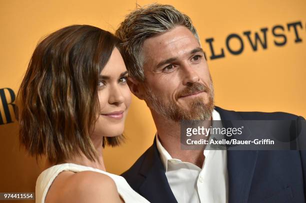 Actors Odette Annable and Dave Annable arrive at the premiere of Paramount Pictures' 'Yellowstone' at Paramount Studios on June 11, 2018 in...