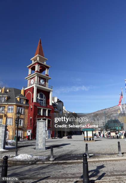 mont tremblant ski village - mont tremblant stock pictures, royalty-free photos & images