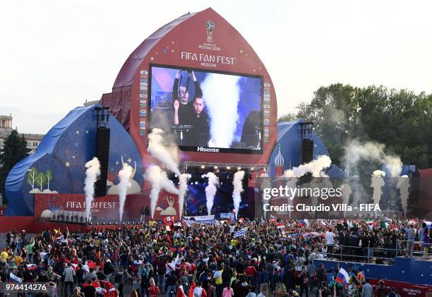 General view during the 2018 FIFA World Cup Russia group A match between Russia and Saudi Arabia at Luzhniki Stadium on June 14, 2018 in Moscow,...