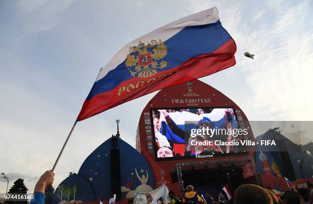 General view during the 2018 FIFA World Cup Russia group A match between Russia and Saudi Arabia at Luzhniki Stadium on June 14, 2018 in Moscow,...