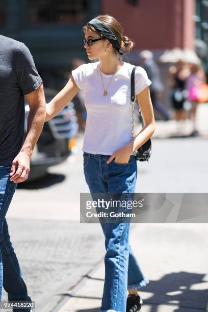 Kaia Gerber is seen in SoHo on June 14, 2018 in New York City.