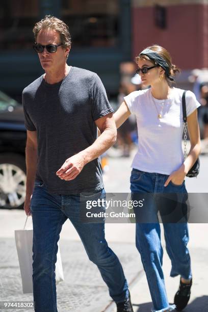 Rande Gerber and Kaia Gerber are seen in SoHo on June 14, 2018 in New York City.