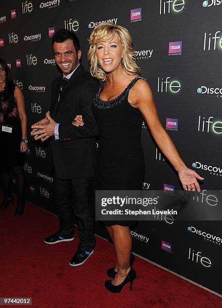 Dancer Tony Dovolani and TV personality Kate Gosselin attend the premiere of Discovery Channel's "Life" at Alice Tully Hall, Lincoln Center on March...