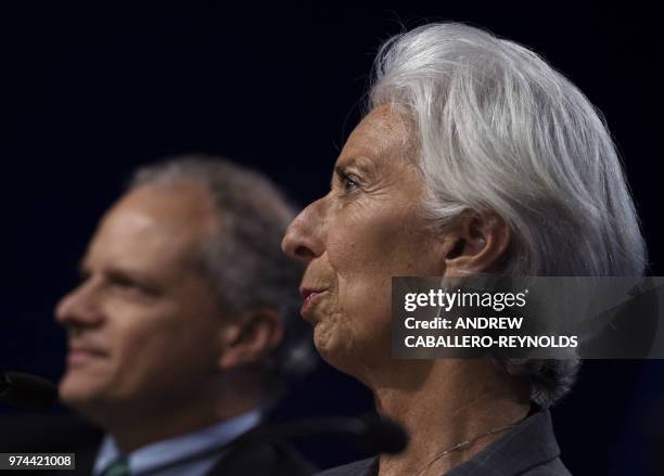 The International Monetary Fund managing director, Christine Lagarde talks about the IMF's preliminary findings of its annual review of the US...