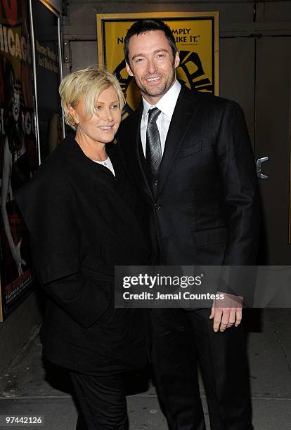 Deborra-Lee Furness and actor Hugh Jackman attend the opening night of "A Behanding In Spokane" on Broadway at the Gerald Schoenfeld Theatre on March...