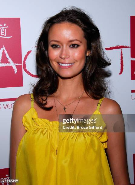 Actress Summer Glau poses outside the Tao Nightclub at the Venetian Resort Hotel Casino March 7, 2008 in Las Vegas, Nevada.