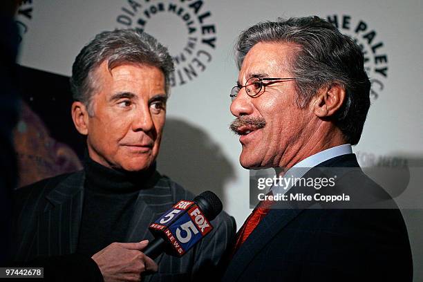 Journalist Geraldo Rivera and television host John Walsh attends the "America's Most Wanted" event at The Paley Center for Media on March 4, 2010 in...