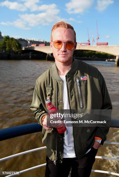 Greg Rutherford on board the Bud Boat for the launch party hosted by Budweiser, the Official Beer of the 2018 FIFA World Cup, on June 14, 2018 in...