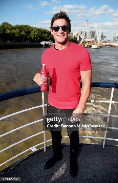 Max Evans on board the Bud Boat for the launch party hosted by Budweiser, the Official Beer of the 2018 FIFA World Cup, on June 14, 2018 in London,...