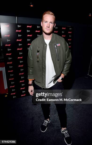 Greg Rutherford on board the Bud Boat for the launch party hosted by Budweiser, the Official Beer of the 2018 FIFA World Cup, on June 14, 2018 in...