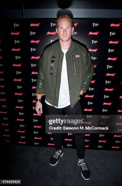 Greg Rutherford on board the Bud Boat for the launch party hosted by Budweiser, the Official Beer of the 2018 FIFA World Cup, on June 14, 2018 in...