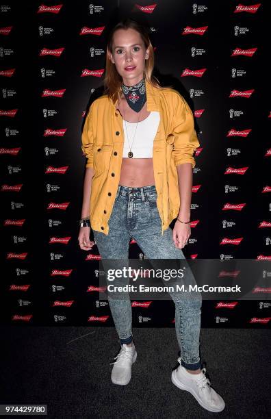 Charlotte de Carle on board the Bud Boat for thei launch party hosted by Budweiser, the Official Beer of the 2018 FIFA World Cup, on June 14, 2018 in...