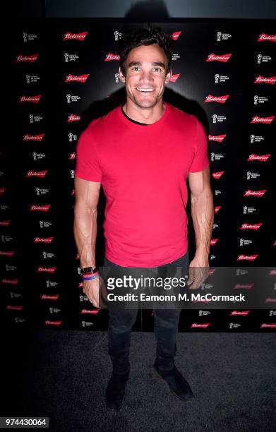 Max Evans on board the Bud Boat for the launch party hosted by Budweiser, the Official Beer of the 2018 FIFA World Cup, on June 14, 2018 in London,...