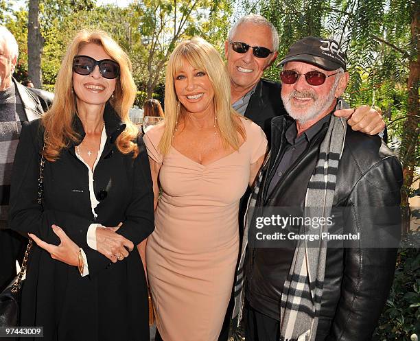 Lynn St. David, Suzanne Sommers, Alan Hamel, and Norman Jewison at the Canadian Consulate's Oscar Luncheon on March 04, 2010 at the Canadian...