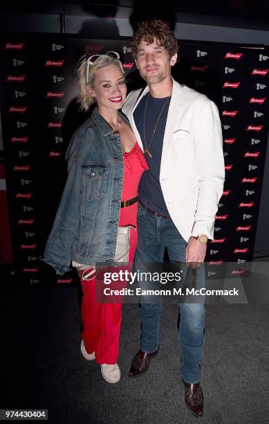 Kimberly Wyatt and Max Rogers on board the Bud Boat for the launch party hosted by Budweiser, the Official Beer of the 2018 FIFA World Cup, on June...