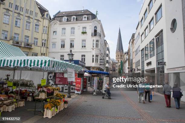 Bonn at the Rhine river, the former federal capital and since the move of the federal government to Berlin, federal city. Street scene in Bonn city...