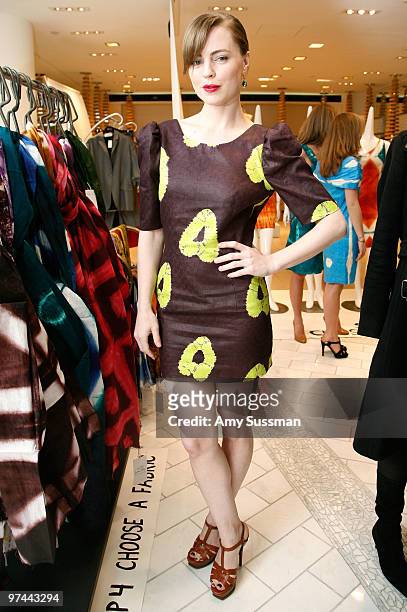 Actress Melissa George promotes the Lauren Pierce Atelier collection at Barneys New York on March 4, 2010 in New York City.