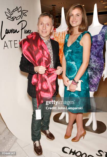 Simon Doonan and Lauren Bush promote the Lauren Pierce Atelier collection at Barneys New York on March 4, 2010 in New York City.