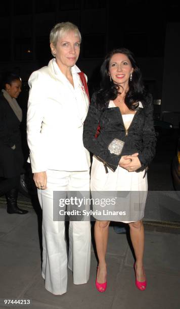 Annie Lennox attends White Ribbon Alliances Global Party Campaign held at Sanderson Hotel on March 4, 2010 in London, England.