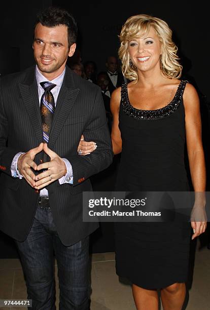 Tony Dovolani and Kate Gosselin attend the premiere of Discovery Chanel's "Life" at Alice Tully Hall, Lincoln Center on March 4, 2010 in New York,...