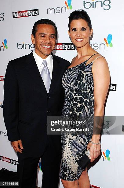 Mayor Antonio Villaraigosa and broadcast journalist Lu Parker attend The Hollywood Reporter's Nominees' Night Prelude to Oscar presented by Bing and...