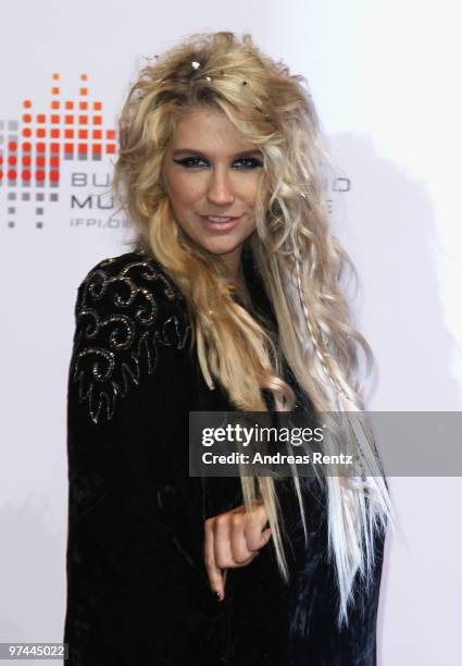 Ke$ha Rose Sebert aka Ke$ha arrives at the Echo award 2010 at Messe Berlin on March 4, 2010 in Berlin, Germany.