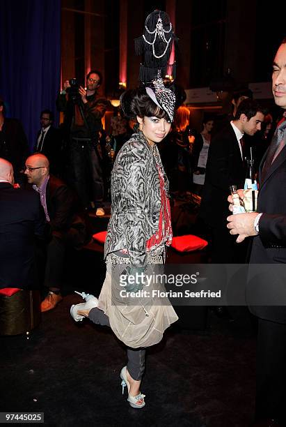Singer Aura Dione attends the aftershowparty of the Echo Award 2010 at Messe Berlin on March 4, 2010 in Berlin, Germany.