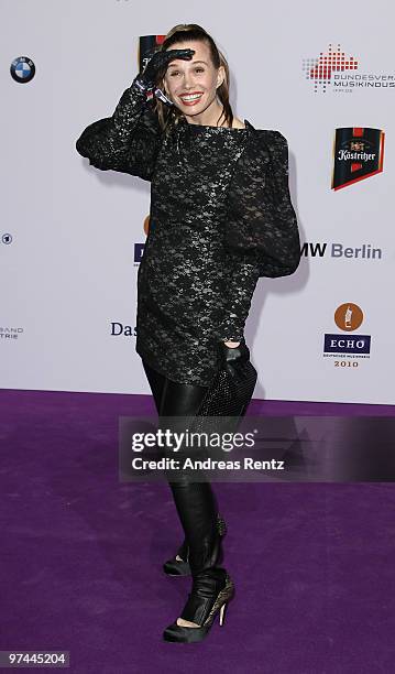 Nadeshda Brennicke arrives at the Echo award 2010 at Messe Berlin on March 4, 2010 in Berlin, Germany.