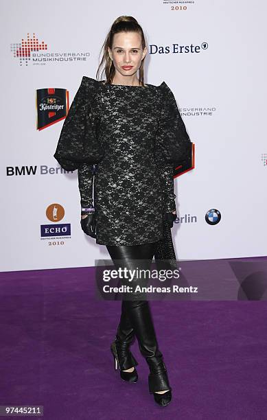 Nadeshda Brennicke arrives at the Echo award 2010 at Messe Berlin on March 4, 2010 in Berlin, Germany.