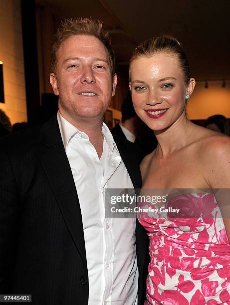 Producer Ryan Kavanaugh and actress Amy Smart attend Art of Elysium's "Pieces Of Heaven" presented by Vanity Fair and BMW held at Palihouse Holloway...