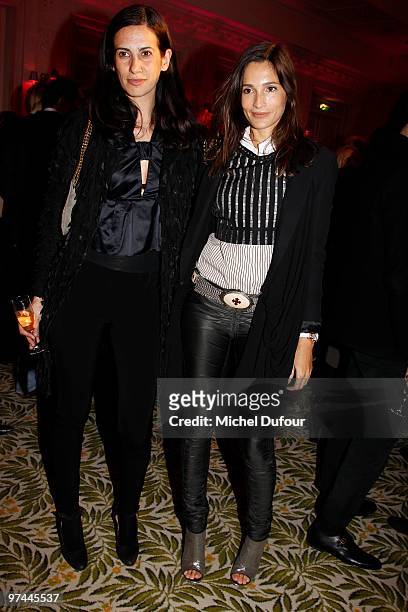 Estrella Arch and Astrid Munoz attends the Victor & Rolf 'Flower Bomb' 5th Anniversary party at Hotel Meurice on March 4, 2010 in Paris, France.