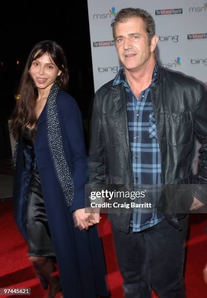 Actor Mel Gibson and Oksana Grigorieva attend The Hollywood Reporter's Nominees' Night Prelude to Oscar presented by Bing and MSN at the Mayor's...
