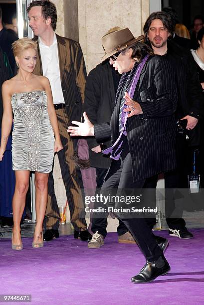 Singer Udo Lindenberg dances at the Echo Award 2010 at Messe Berlin on March 4, 2010 in Berlin, Germany.