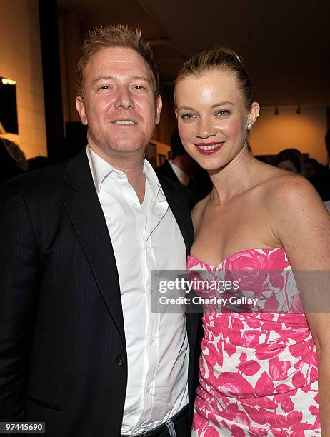 Producer Ryan Kavanaugh and actress Amy Smart attend Art of Elysium's "Pieces Of Heaven" presented by Vanity Fair and BMW held at Palihouse Holloway...