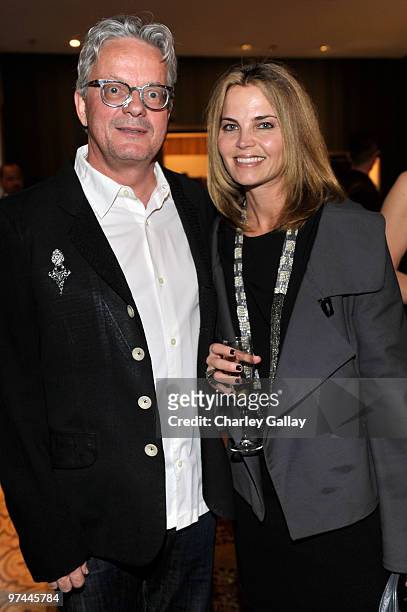 Musician Mark Mothersbaugh and Anita Mothersbaugh attend Art of Elysium's "Pieces Of Heaven" presented by Vanity Fair and BMW held at Palihouse...