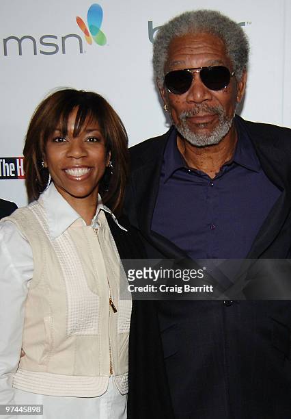 Morgana Freeman and actor Morgan Freeman attend The Hollywood Reporter's Nominees' Night Prelude to Oscar presented by Bing and MSN at the Mayor's...