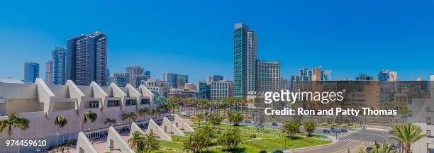 san diego downtown skyline  panorama - downtown san diego stock pictures, royalty-free photos & images