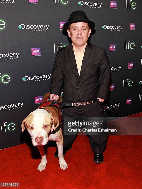 Shorty Rossi and dog Hercules of TLC's "Pit Boss" attend the premiere of "Life" at Alice Tully Hall, Lincoln Center on March 4, 2010 in New York City.