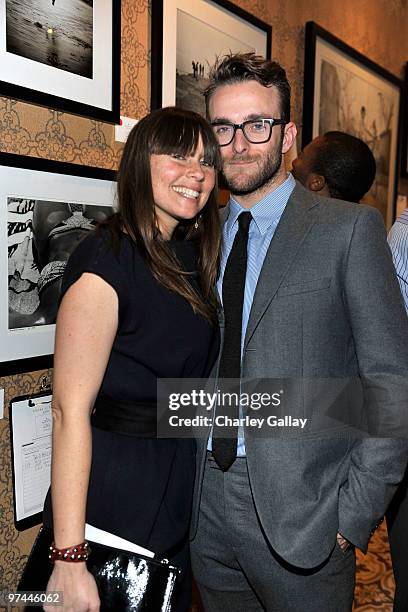 Photographer Laura Villasenor and Andrew Wilding attend Art of Elysium's "Pieces Of Heaven" presented by Vanity Fair and BMW held at Palihouse...