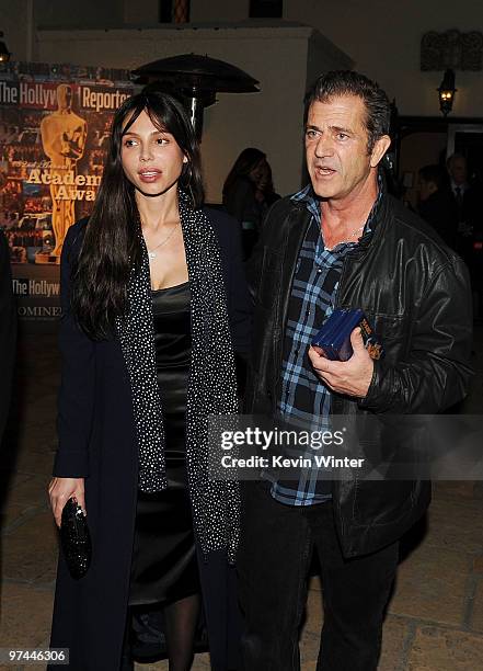 Actor Mel Gibson and Oksana Grigorieva attend The Hollywood Reporter's Nominees' Night Prelude to Oscar presented by Bing and MSN at the Mayor's...