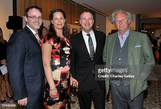 Jack Pitney and his wife with Vanity Fair publisher Edward Menicheschi and Vanity Fair editor Graydon Carter attend Art of Elysium's "Pieces Of...