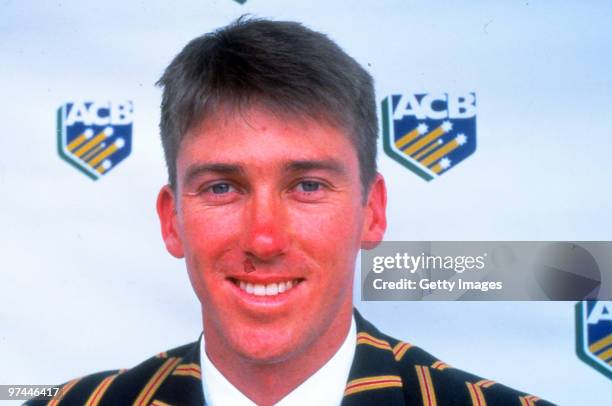 Portrait of Glenn McGrath of Australia.