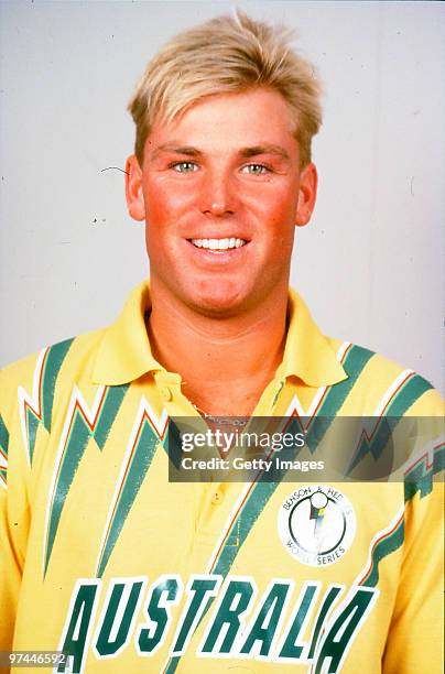 Portrait of Shane Warne of Australia.