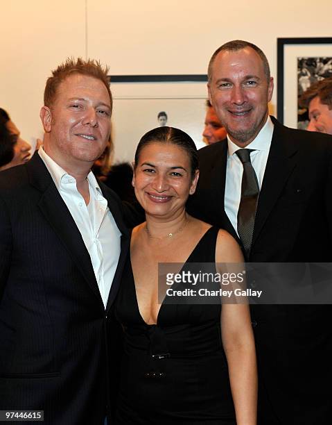 Producer Ryan Kavanaugh, Anjali Lewis and Vanity Fair publisher Edward Menicheschi attends Art of Elysium's "Pieces Of Heaven" presented by Vanity...