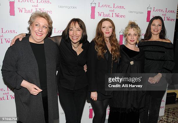 Cast members Jayne Houdyshell, Didi Conn, Natasha Lyonne, Carol Kane and Fran Drescher attend the ''Love, Loss, and What I Wore'' new cast...