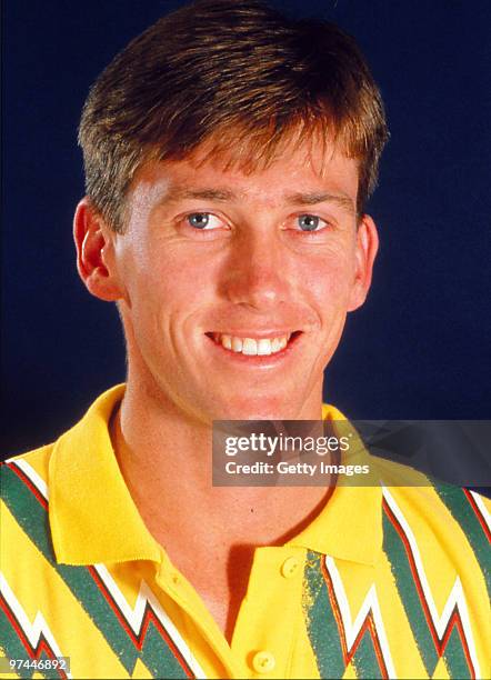 Portrait of Glenn McGrath of Australia.