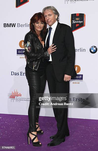 Andrea Berg and her husband Uli Ferber arrive at the Echo award 2010 at the Messe Berlin on March 4, 2010 in Berlin, Germany.