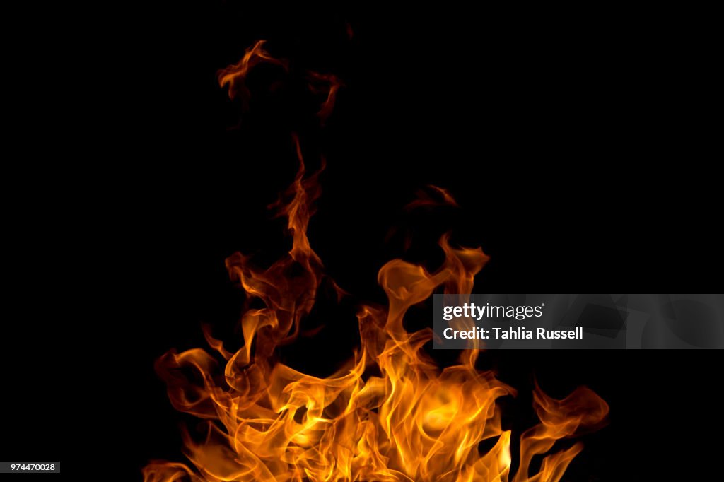 Fire at night, Perth Hills, Australia